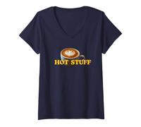 Women's Hot Stuff. Positivity, Fun Quote V-Neck T-Shirt