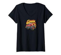 Womens Hot Wheels Monster Trucks - Blaze V-Neck T-Shirt