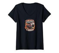 Womens Hot Wheels Monster Trucks - Smash and Thrash V-Neck T-Shirt