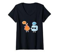 Womens Hotter Fire Cooler Cube Ice Cute Kawai Funny Statement V-Neck T-Shirt