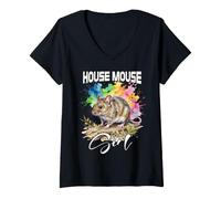 Women's House Mouse Girl House Mouse V-Neck T-Shirt
