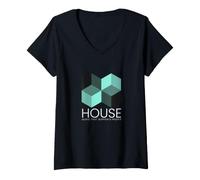 Women's House Music Deep Funky Soulful V-Neck T-Shirt