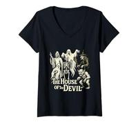 Womens House of The Devil First Horror Film V-Neck T-Shirt