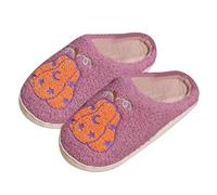 Womens House Slippers Halloween Slippers for Women Cute Spooky Ghost Pumpkin Slipper Cozy Soft Fluffy Plush Fuzzy Winter Warm Slip On House Bedroom Shoes Cushion Non-slip Indoor Outdoor Sliders