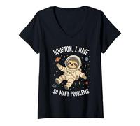 Women's Houston I Have So Many Problems Sloth V-Neck T-Shirt