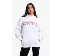 Womens Houston Slogan Oversized Hoodie - Grey - Xs, Grey