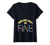 Women's How are You? Jokes, Sarcastic, Funny Saying. Checking in V-Neck T-Shirt