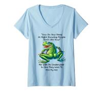 Womens How Do You Sleep At Night Knowing People Don't Like You Frog V-Neck T-Shirt