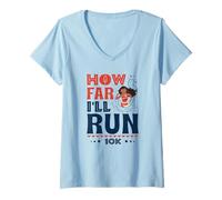 Women's How Far I’ll Run - Empowered Runner 10K Race V-Neck T-Shirt