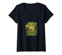 Womens How Girls Read Books Funny Relatable Quote Literature Humor V-Neck T-Shirt
