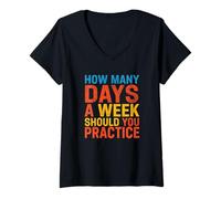 Womens How Many Days A Week Should You Practice 6-7 Six Seven Meme V-Neck T-Shirt
