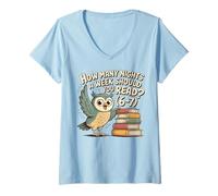 Women's How Many Nights a Week Should You Read 6-7 Fun Reading Meme V-Neck T-Shirt