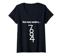 Womens How Many Numbers Math Puzzle Brain Teaser V-Neck T-Shirt