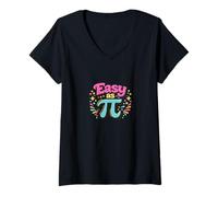 Women's How Pinks Easy As Pi Retro Math V-Neck T-Shirt