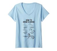 Women's How to Draw A Horse V-Neck T-Shirt