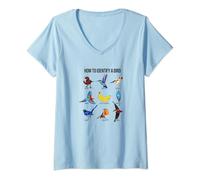 Womens How to identify a bird - Birds Photo Wildlife Photography V-Neck T-Shirt