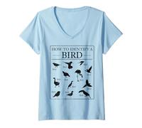 Women's How to Identify A Bird Funny Birdwatcher Humor V-Neck T-Shirt