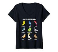 Womens How to Identify A Bird Funny Birdwatcher Ornithologist V-Neck T-Shirt