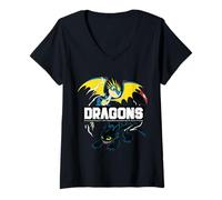 Womens How to Train Your Dragon Movie 2025 Dragons V-Neck T-Shirt