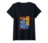 Womens How to Use AI? Retro Robot Design Japan Tech Style V-Neck T-Shirt