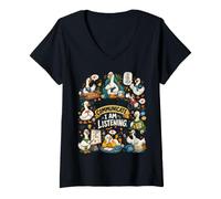 Women's How You Communicate I'm Listening Duck Counselor V-Neck T-Shirt