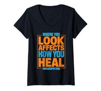 Womens How You Heal Neuroscience Neurologist Brain Spotting V-Neck T-Shirt