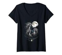 Women's Howling 3 Otter Moon Vintage Retro Style Funny 80s-90s V-Neck T-Shirt