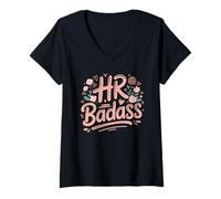 Women's HR Badass Human Resources Manager Office Pride V-Neck T-Shirt