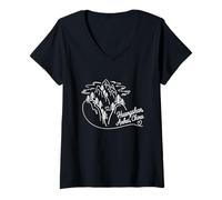 Womens Huangshan, Anhui, China Signature Heart Art - Souvenir V-Neck T-Shirt