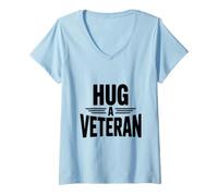Women's Hug a Veteran Show Your Support V-Neck T-Shirt