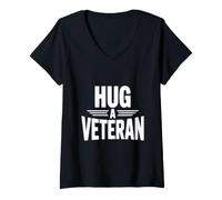 Women's Hug a Veteran Show Your Support V-Neck T-Shirt
