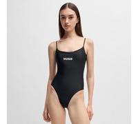 Women's Hugo Contrast Logo Quick-Dry Swimsuit in Black