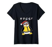 Womens Hugsy the penguin V-Neck T-Shirt