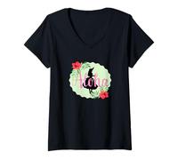 Women's Hula Dance Hula Lesson Aloha Tropical Hawaii Hibiscus Cute Popular Plumeria Hawaiian Black V-Neck T-Shirt