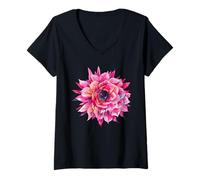 Women's Hula Dance Hula Lesson Aloha Tropical Hawaii Hibiscus Cute Popular Plumeria Hawaiian Black V-Neck T-Shirt