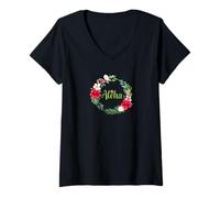 Womens Hula Hula for Lesson Aloha Tropical Hawaii Hibiscus Cute Popular Plumeria Hawaiian Black Summer V-Neck T-Shirt