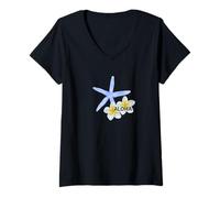 Womens Hula Hula for Lesson Aloha Tropical Hawaii Hibiscus Cute Popular Plumeria Hawaiian V-Neck T-Shirt