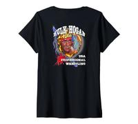 Women's Hulk Hogan_002_Back Printed V-Neck T-Shirt