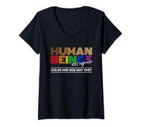 Women's Human Beings Colors May Vary Equality Diversity Pride V-Neck T-Shirt
