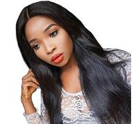 Women's Human Hair Lace Wig Human Hair Full Lace Glueless Full Lace 130% Density Straight Wig Dark Black Natural Black Dark Brown Medium