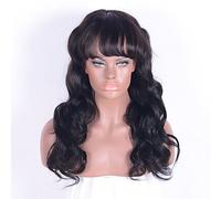 Women's Human Hair Lace Wig Human Hair Lace Front 130% Density Wavy Wig Natural Black Medium Long Smooth Adjustable 100% Hand Tied