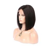Women's Human Hair Lace Wig Human Hair Lace Front Glueless Lace Front 130% Density Straight Wig Black Short Medium Long 100% Hand Tied