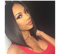 Women's Human Hair Lace Wig Human Hair Lace Front Glueless Lace Front 130% Density Straight Wig Dark Black Natural Black Dark Brown