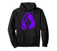 Women's Human Half Devil Half Angel Face Purple Pullover Hoodie