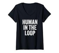 Women's Human in The Loop Ethical AI V-Neck T-Shirt