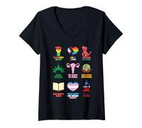 Women's Human Rights Feminism Equality LGBTQ Pride Trans Black Lives V-Neck T-Shirt