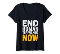 Women's Human Trafficking Awareness Stop Exploitation V-Neck T-Shirt