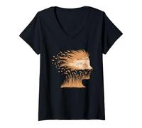 Womens Human Tree Tshirt Nature Vintage Funny Retro Artistic Sunset V-Neck T-Shirt