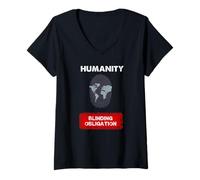 Womens Humanity - Binding Obligation Climate Justice Awareness Art V-Neck T-Shirt