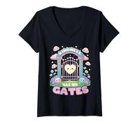 Womens Humanity Equality Kindness Has No Gates V-Neck T-Shirt